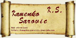 Kamenko Šarović vizit kartica